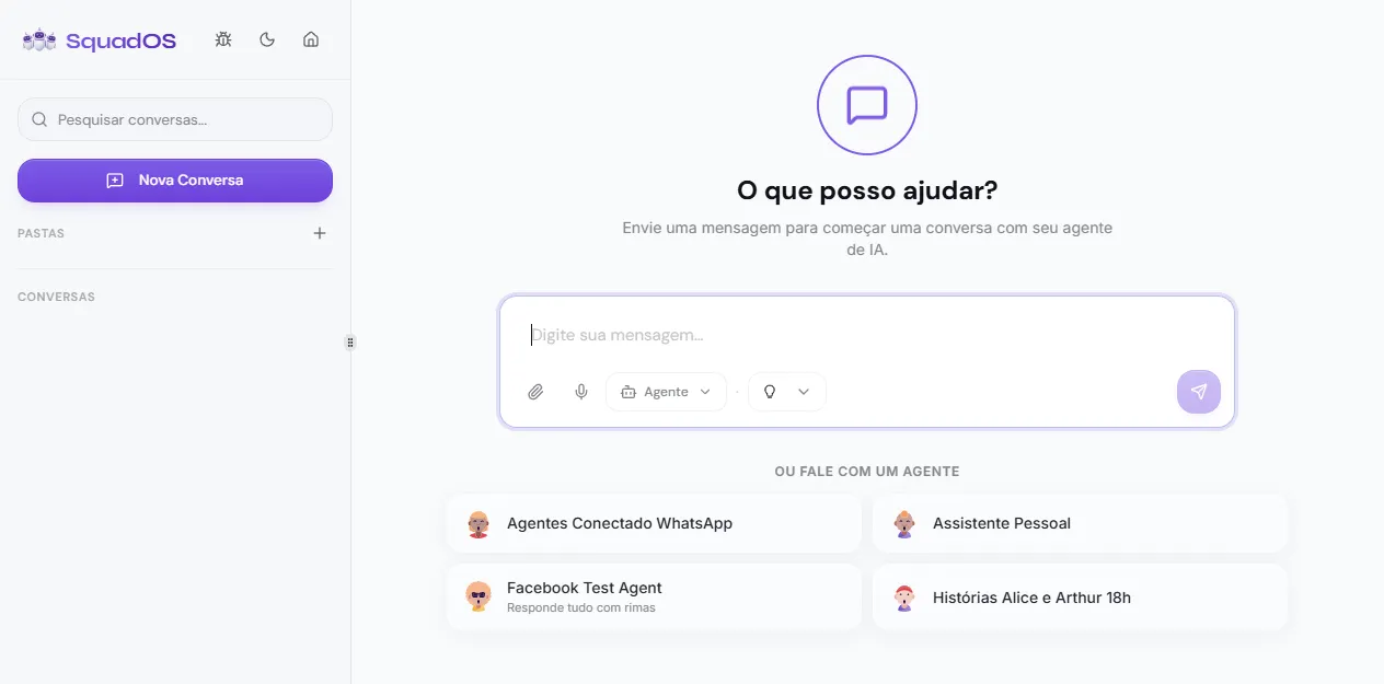 Compositor do chat com botão de microfone