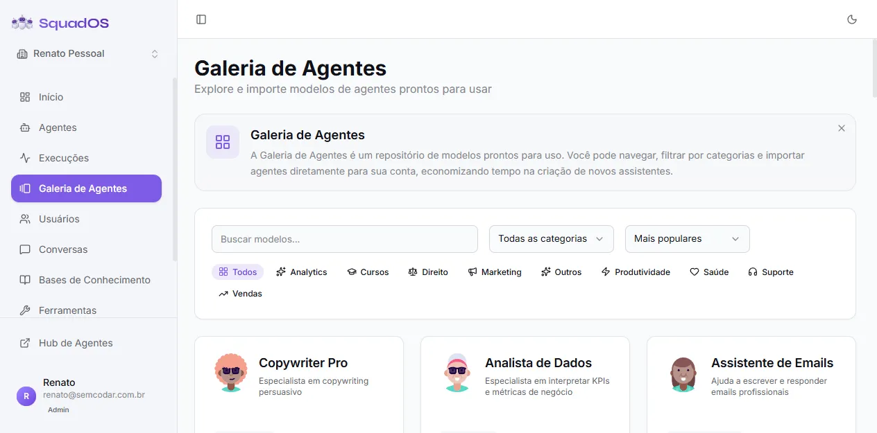 Galeria de Agentes